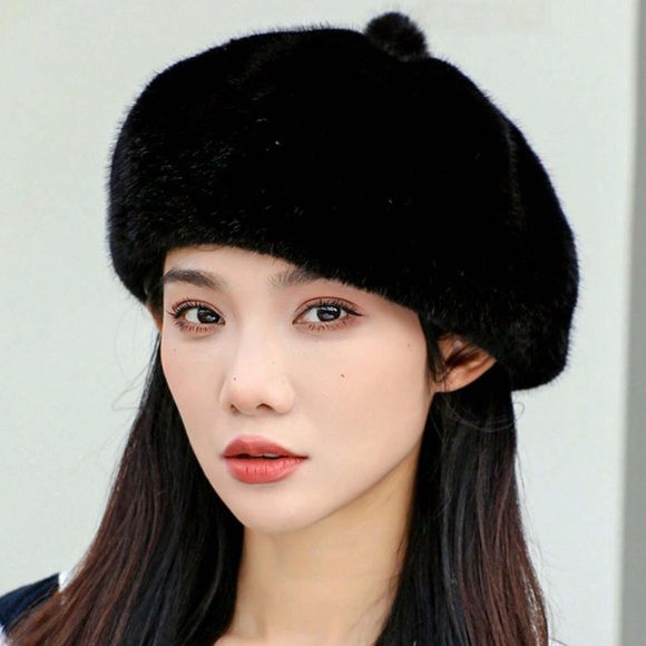 🆕 Vintage Style Faux Mink Fur Beret Hat - Picture 2 of 3